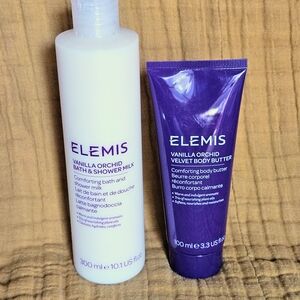 Elemis Vanilla Orchid Bath Milk & Velvet Body Butter Set - White & Purple